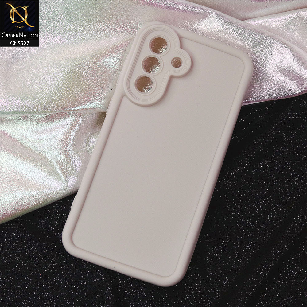 Samsung Galaxy A36 Cover - Off White -Soft Silicone Case With Round Bumper Matte TPU Shockproof Cover