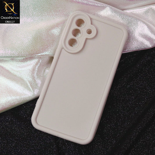 Samsung Galaxy A36 Cover - Off White -Soft Silicone Case With Round Bumper Matte TPU Shockproof Cover
