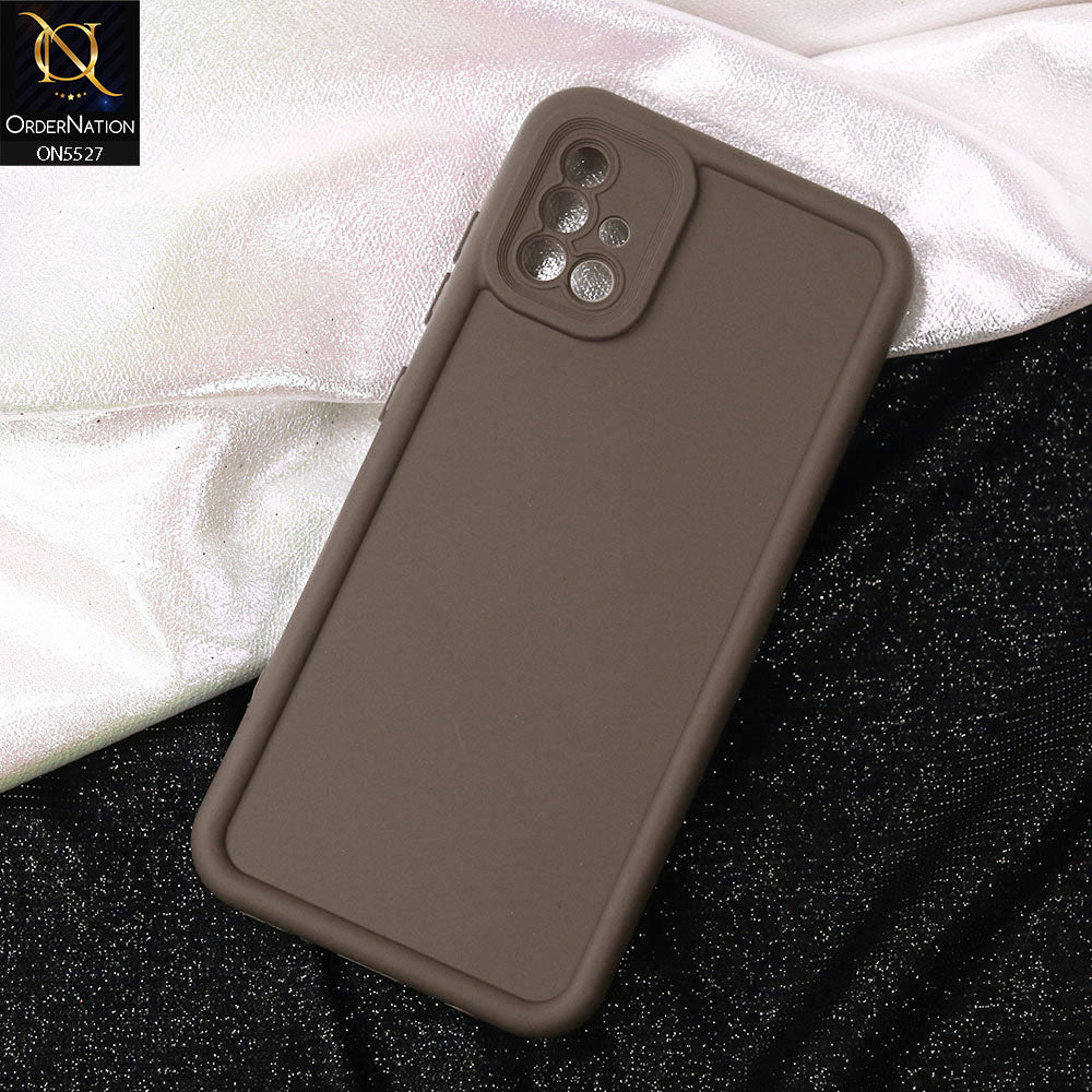 Samsung Galaxy A51 Cover - Brown -Soft Silicone Case With Round Bumper Matte TPU Shockproof Cover