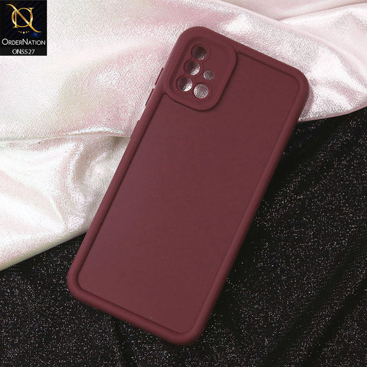 Samsung Galaxy A51 Cover - Maroon - Soft Silicone Case With Round Bumper Matte TPU Shockproof Cover