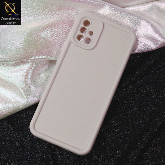 Samsung Galaxy A51 Cover - Off White -Soft Silicone Case With Round Bumper Matte TPU Shockproof Cover