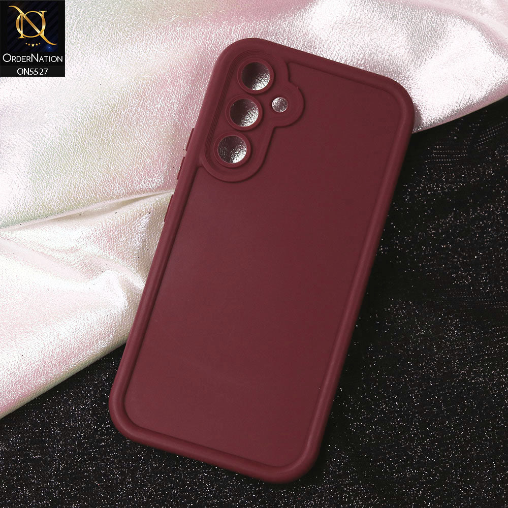 Samsung Galaxy A54 Cover - Maroon - Soft Silicone Case With Round Bumper Matte TPU Shockproof Cover