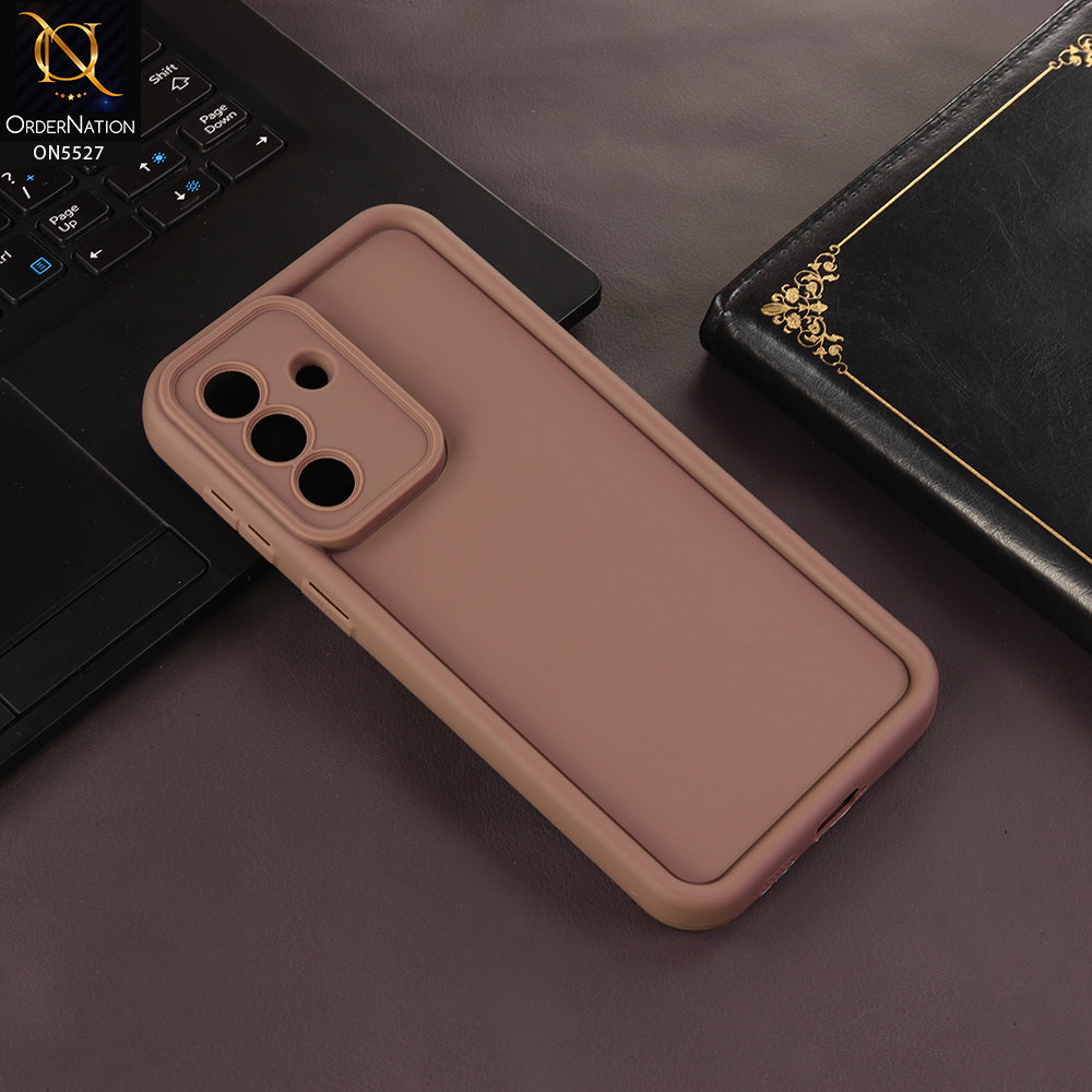 Samsung Galaxy A57 Cover - Brown - Soft Silicone Case With Round Bumper Matte TPU Shockproof Cover
