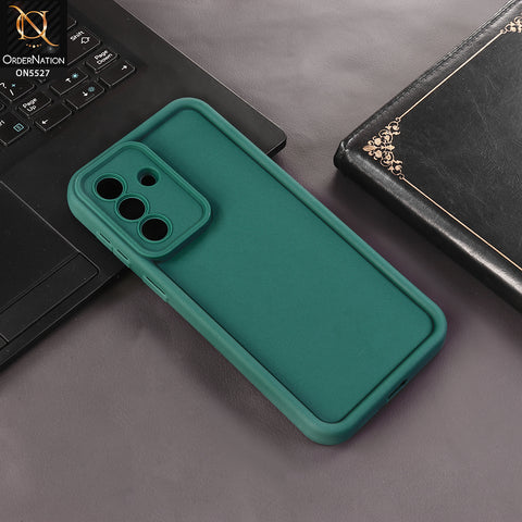 Samsung Galaxy A57 Cover - Dark Green - Soft Silicone Case With Round Bumper Matte TPU Shockproof Cover