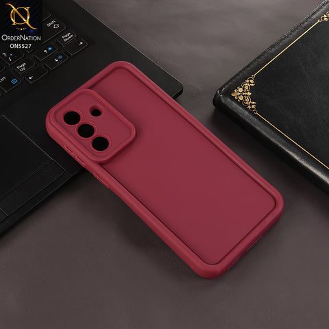 Samsung Galaxy A57 Cover - Mahroon - Soft Silicone Case With Round Bumper Matte TPU Shockproof Cover