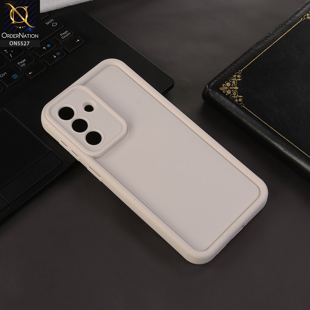 Samsung Galaxy A57 Cover - White - Soft Silicone Case With Round Bumper Matte TPU Shockproof Cover