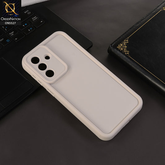 Samsung Galaxy A57 Cover - Off White - Soft Silicone Case With Round Bumper Matte TPU Shockproof Cover
