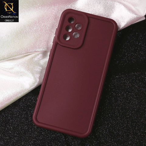 Samsung Galaxy A73 5G Cover - Maroon - Soft Silicone Case With Round Bumper Matte TPU Shockproof Cover