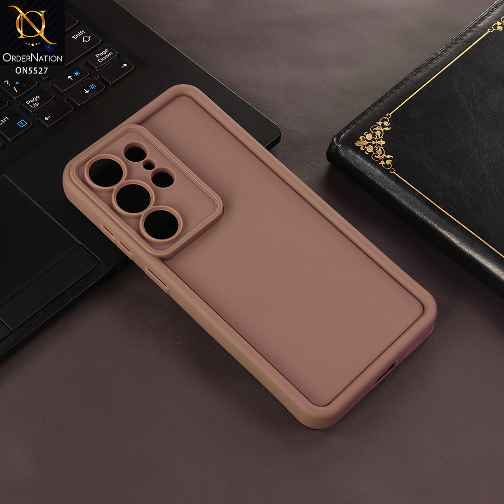 Samsung Galaxy S26 Ultra Cover - Brown - Soft Silicone Case With Round Bumper Matte TPU Shockproof Cover