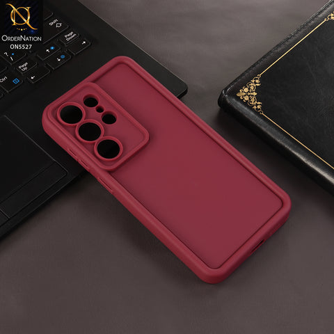 Samsung Galaxy S26 Ultra Cover - Mahroon - Soft Silicone Case With Round Bumper Matte TPU Shockproof Cover