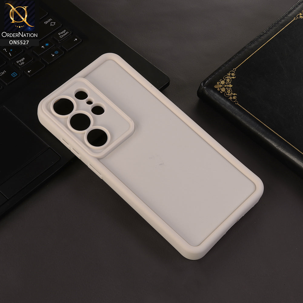 Samsung Galaxy S26 Ultra Cover - White - Soft Silicone Case With Round Bumper Matte TPU Shockproof Cover
