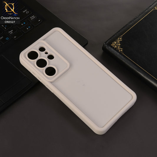 Samsung Galaxy S26 Ultra Cover - Off White - Soft Silicone Case With Round Bumper Matte TPU Shockproof Cover