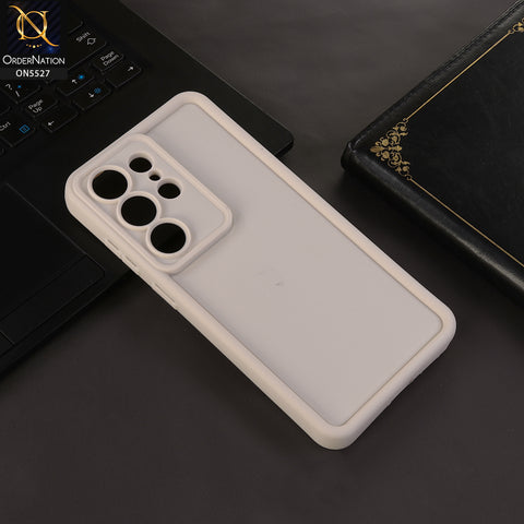 Samsung Galaxy S26 Ultra Cover - White - Soft Silicone Case With Round Bumper Matte TPU Shockproof Cover