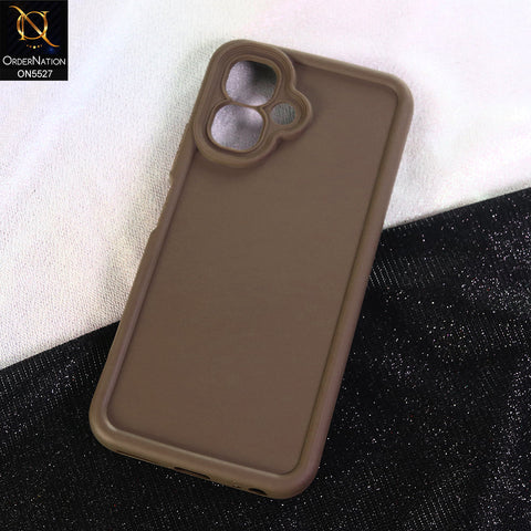 Infinix Smart 10 Cover - Brown - Soft Silicone Case With Round Bumper Matte TPU Shockproof Cover