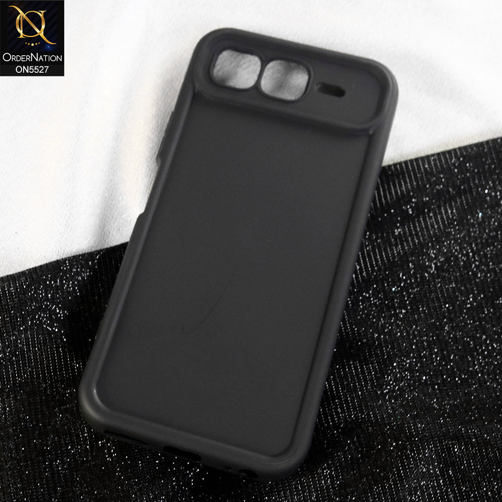 Infinix Smart 10 Plus Cover - Black - Soft Silicone Case With Round Bumper Matte TPU Shockproof Cover