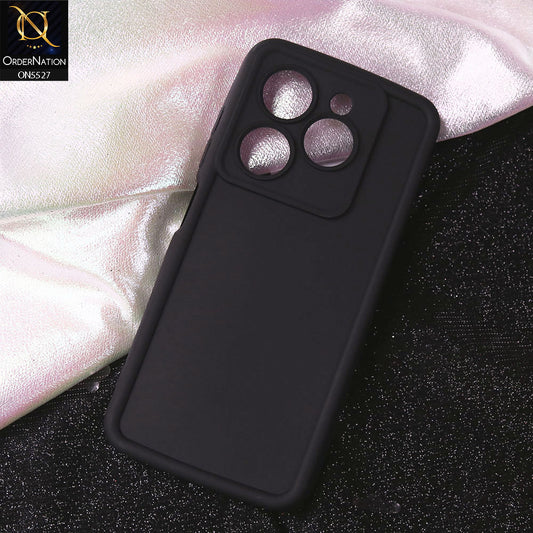 Infinix Smart 8 Cover - Black - Soft Silicone Case With Round Bumper Matte TPU Shockproof Cover