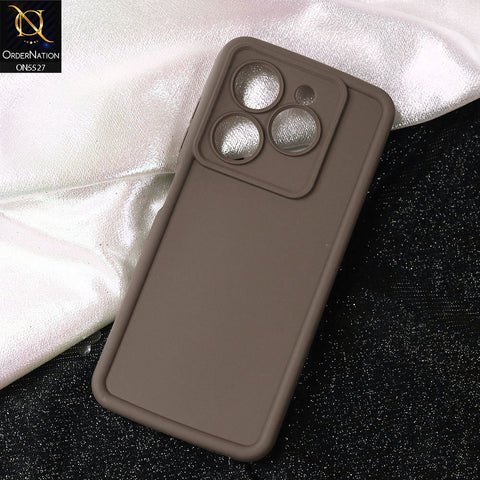 Infinix Smart 8 HD Cover - Brown -Soft Silicone Case With Round Bumper Matte TPU Shockproof Cover