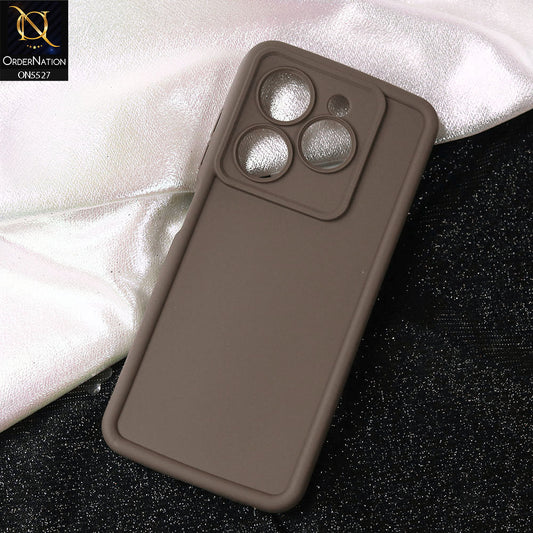 Infinix Smart 8 Cover - Brown -Soft Silicone Case With Round Bumper Matte TPU Shockproof Cover