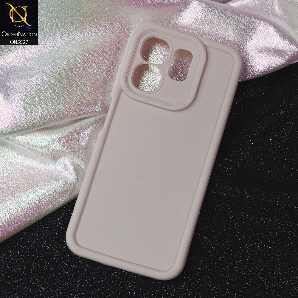 Infinix Hot 50i Cover - Off White -Soft Silicone Case With Round Bumper Matte TPU Shockproof Cover