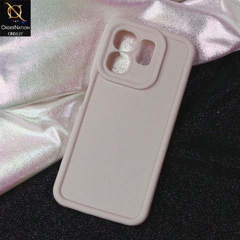 Infinix Hot 50i Cover - Off White -Soft Silicone Case With Round Bumper Matte TPU Shockproof Cover