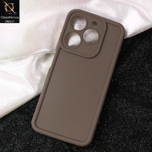 Tecno Spark 10 Cover - Brown -Soft Silicone Case With Round Bumper Matte TPU Shockproof Cover