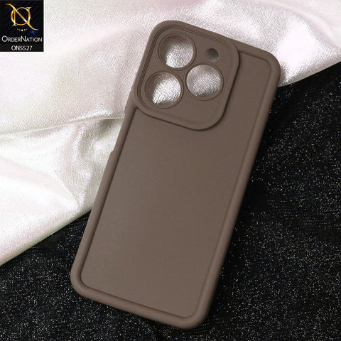 Tecno Spark 10 Cover - Brown -Soft Silicone Case With Round Bumper Matte TPU Shockproof Cover