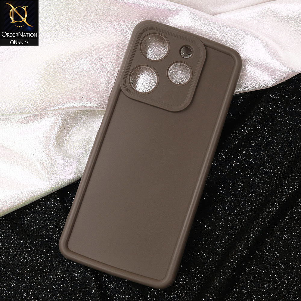 Tecno Spark 10 Pro Cover - Brown - Soft Silicone Case With Round Bumper Matte TPU Shockproof Cover