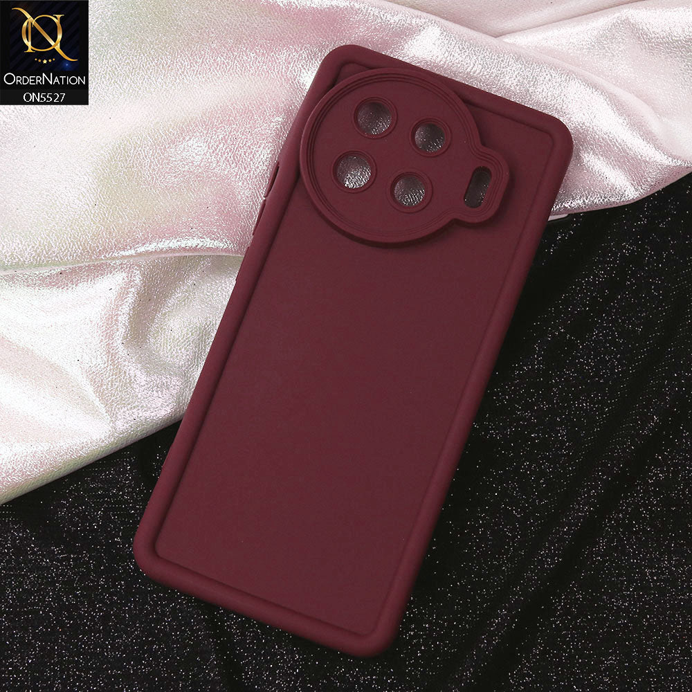 Tecno Spark 20 Pro Plus Cover - Maroon - Soft Silicone Case With Round Bumper Matte TPU Shockproof Cover