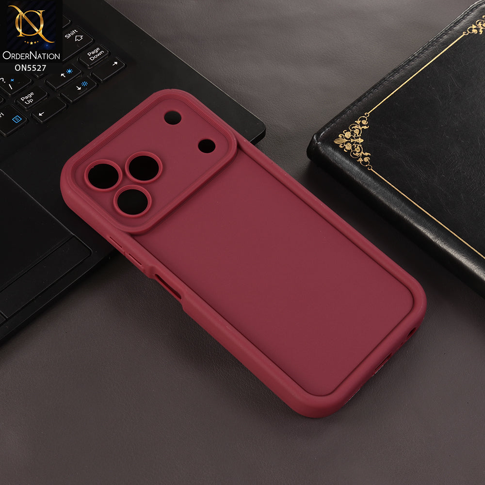 Tecno Spark 50 4G Cover - Mahroon - Soft Silicone Case With Round Bumper Matte TPU Shockproof Cover