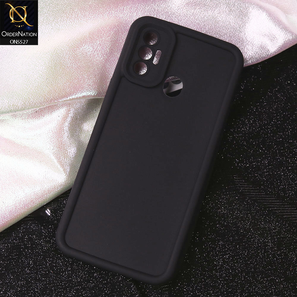 Tecno Spark 7 Cover - Black - Soft Silicone Case With Round Bumper Matte TPU Shockproof Cover