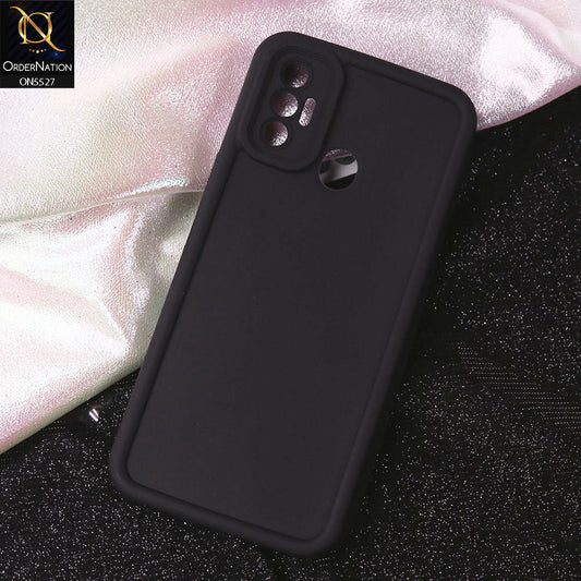 Tecno Spark 7 Cover - Black - Soft Silicone Case With Round Bumper Matte TPU Shockproof Cover
