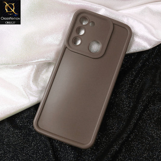 Tecno Spark 8C Cover - Brown -Soft Silicone Case With Round Bumper Matte TPU Shockproof Cover