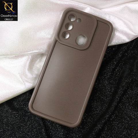 Tecno Spark 8C Cover - Brown -Soft Silicone Case With Round Bumper Matte TPU Shockproof Cover