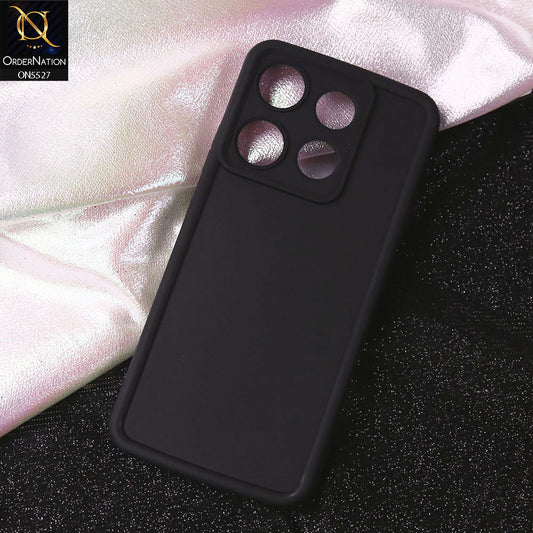 Infinix Hot 40i Cover - Black - Soft Silicone Case With Round Bumper Matte TPU Shockproof Cover