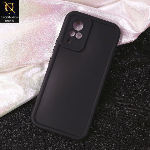 Vivo V21s Cover - Black - Soft Silicone Case With Round Bumper Matte TPU Shockproof Cover