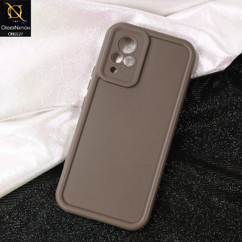 Vivo V21s Cover - Brown -Soft Silicone Case With Round Bumper Matte TPU Shockproof Cover