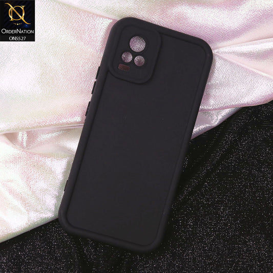 Vivo V21e Cover - Black - Soft Silicone Case With Round Bumper Matte TPU Shockproof Cover