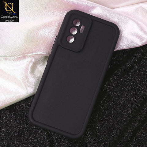 Vivo V23e Cover - Black - Soft Silicone Case With Round Bumper Matte TPU Shockproof Cover