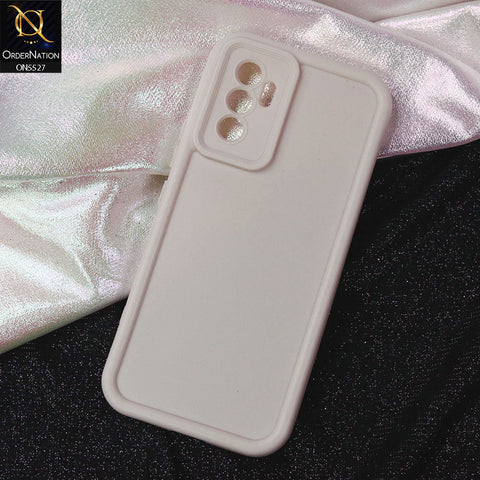 Vivo S10e Cover - Off White -Soft Silicone Case With Round Bumper Matte TPU Shockproof Cover