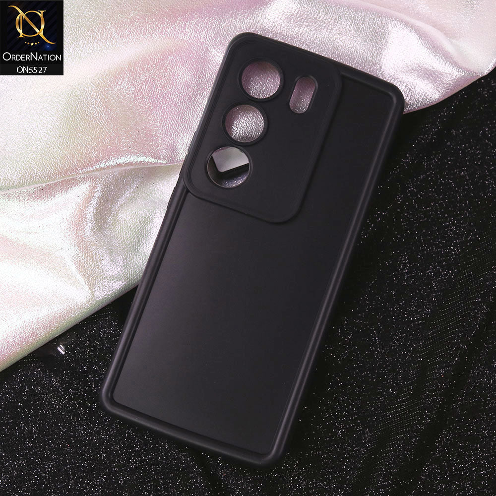 Vivo S17 Cover - Black - Soft Silicone Case With Round Bumper Matte TPU Shockproof Cover