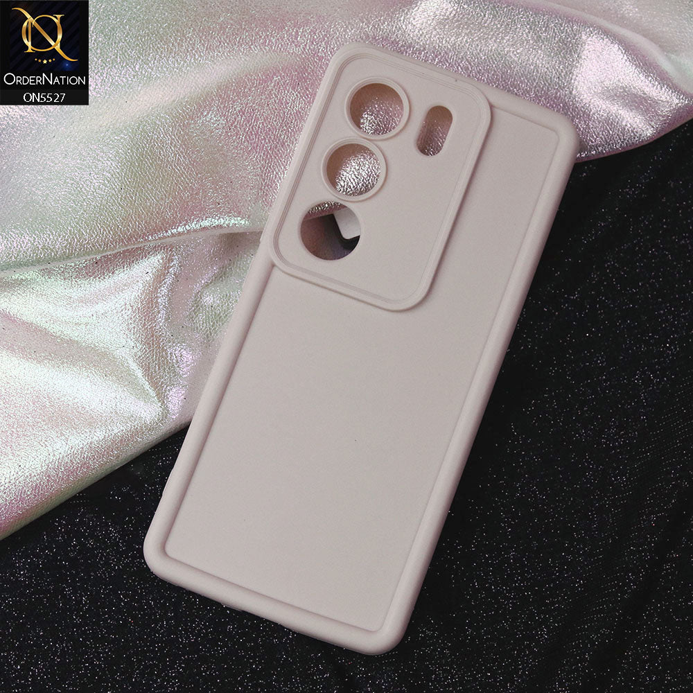 Vivo S17 Pro Cover - Off White -Soft Silicone Case With Round Bumper Matte TPU Shockproof Cover
