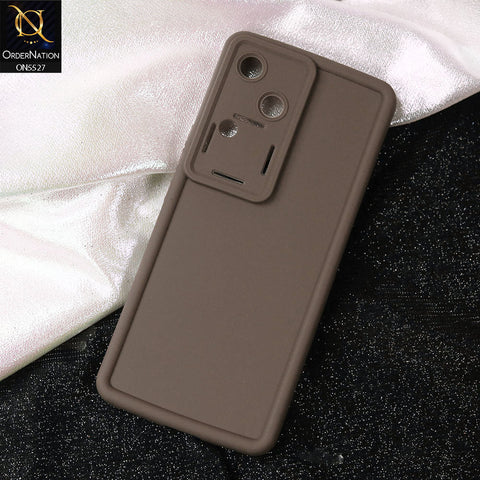 Vivo V30 Cover - Brown -Soft Silicone Case With Round Bumper Matte TPU Shockproof Cover