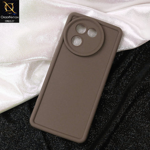 Vivo V30e Cover - Brown -Soft Silicone Case With Round Bumper Matte TPU Shockproof Cover