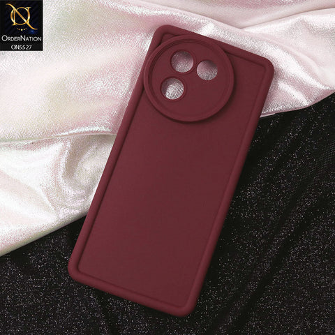 Vivo V30e Cover - Maroon - Soft Silicone Case With Round Bumper Matte TPU Shockproof Cover