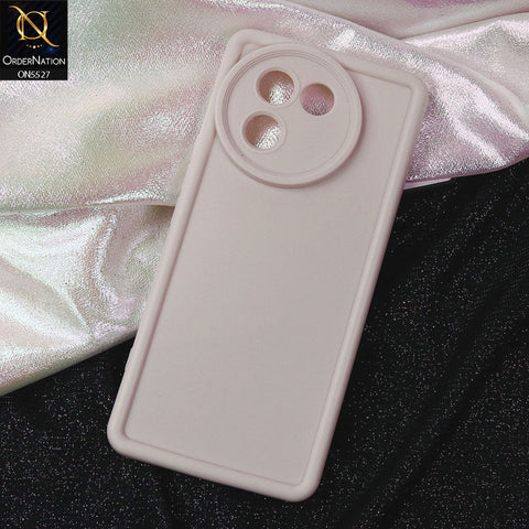 Vivo V30e Cover - Off White -Soft Silicone Case With Round Bumper Matte TPU Shockproof Cover