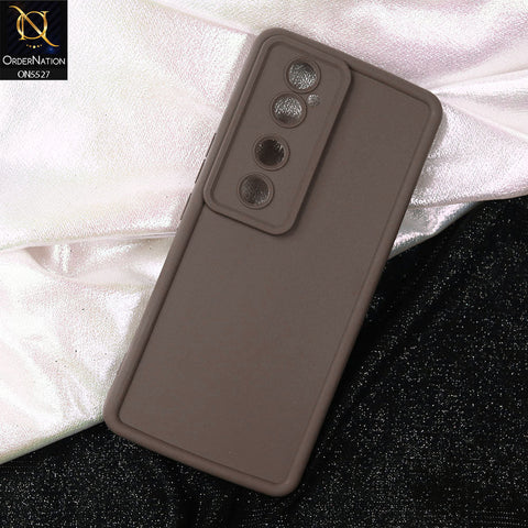 Vivo V40 Cover - Brown -Soft Silicone Case With Round Bumper Matte TPU Shockproof Cover