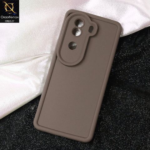 Vivo V40e Cover - Brown -Soft Silicone Case With Round Bumper Matte TPU Shockproof Cover
