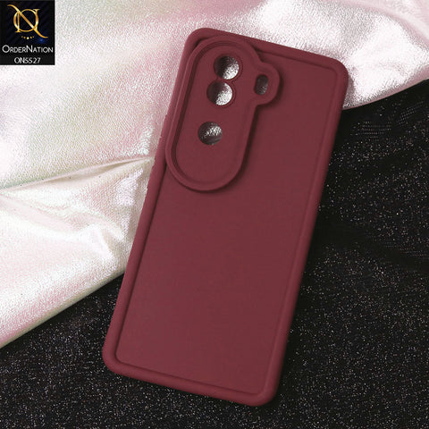 Vivo V40e Cover - Maroon - Soft Silicone Case With Round Bumper Matte TPU Shockproof Cover