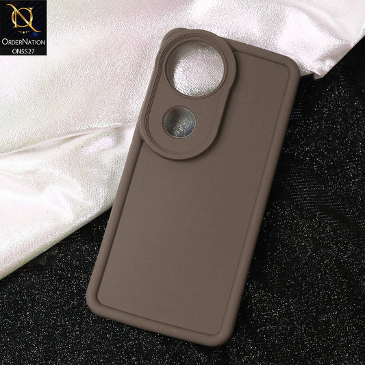 vivo V50 Cover - Brown -Soft Silicone Case With Round Bumper Matte TPU Shockproof Cover