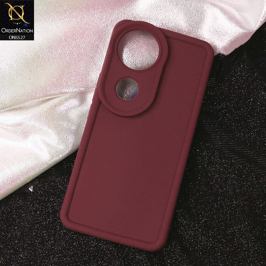 vivo V50 Cover - Maroon - Soft Silicone Case With Round Bumper Matte TPU Shockproof Cover